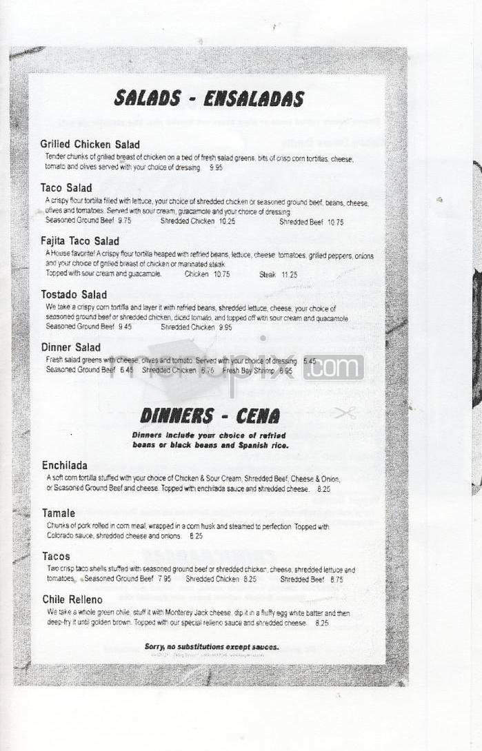 Cisco's Mexican Restaurant - Vancouver, WA menu_pic