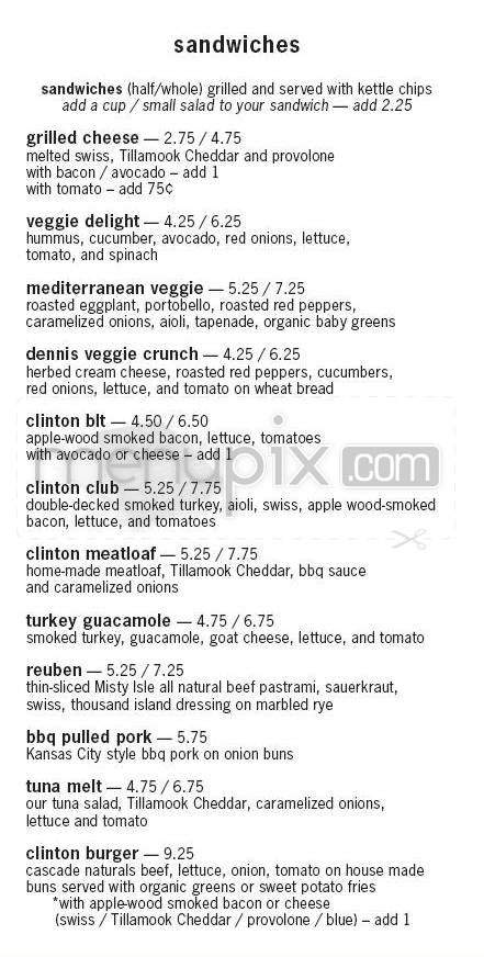 Clinton Corner Cafe - Portland, OR menu_pic