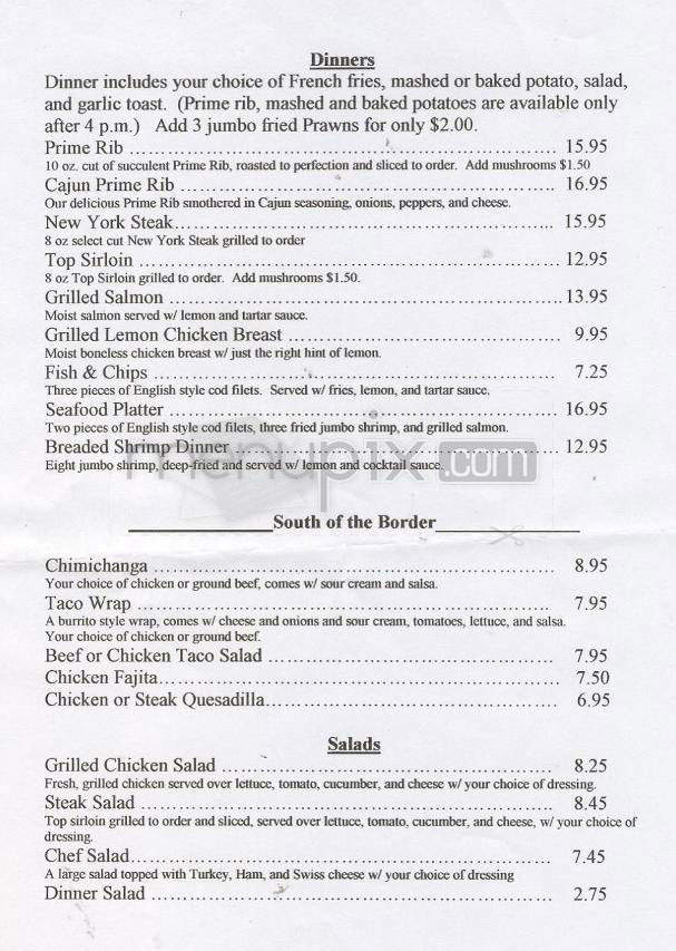 Club Underground Restaurant - Beaverton, OR menu_pic