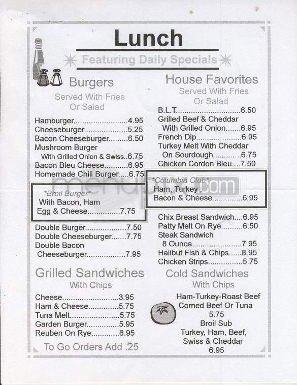 Columbia Broil - Portland, OR menu_pic