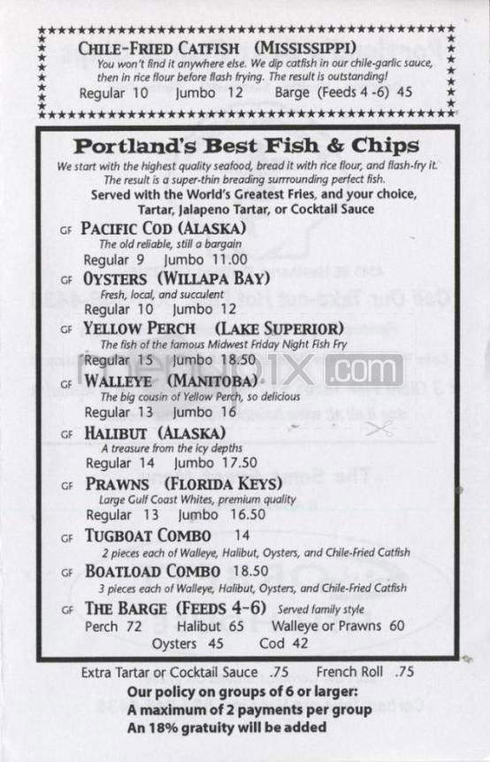 Hawthorne Fish House - Portland, OR menu_pic