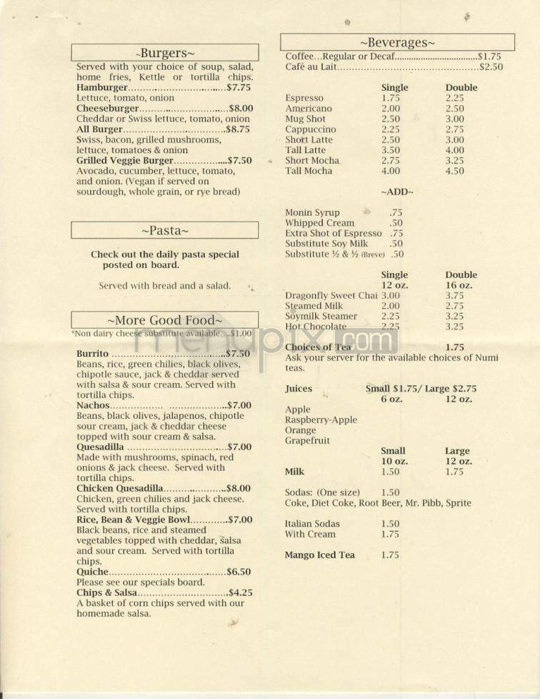 Cup & Saucer Cafe - Portland, OR menu_pic