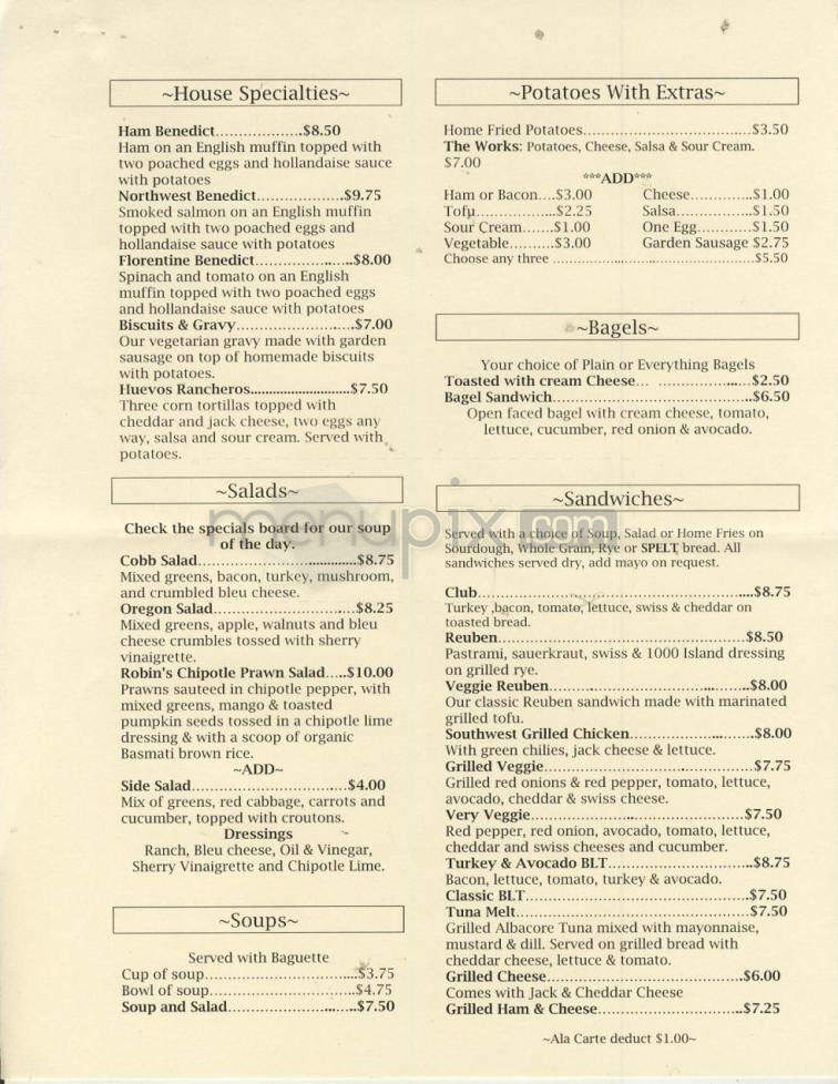 Cup & Saucer Cafe - Portland, OR menu_pic