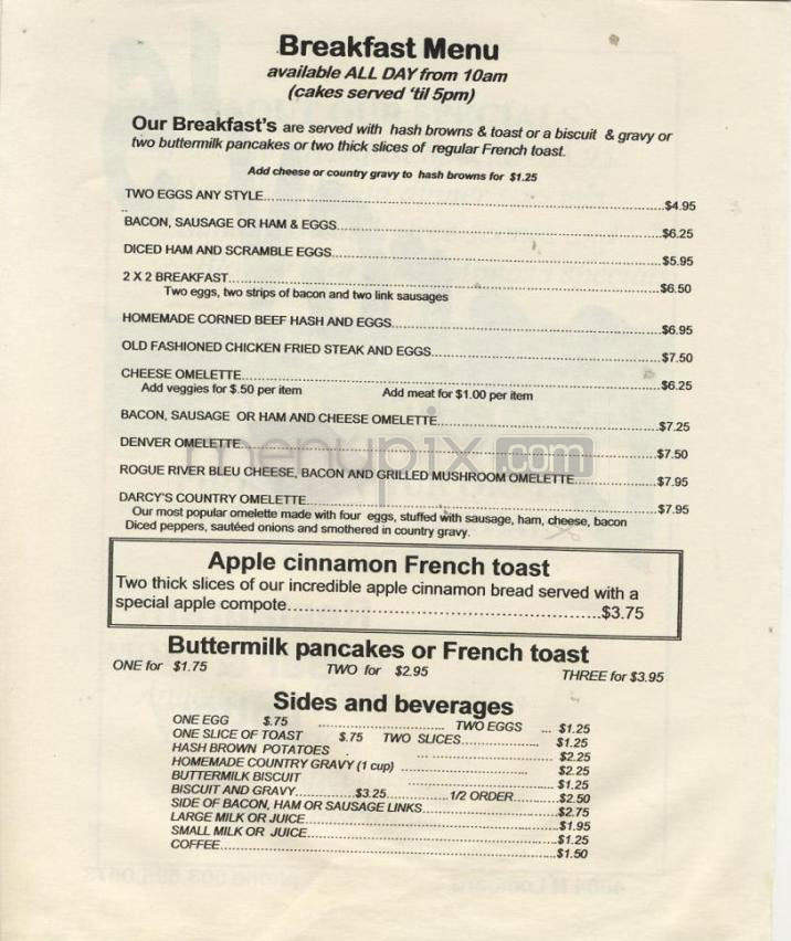 Darcy's Restaurant & Bar - Portland, OR menu_pic