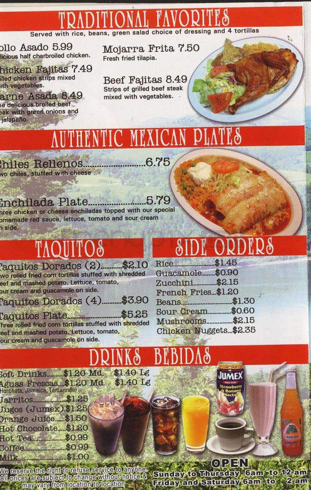 Don Pedro Mexican Restaurant - Portland, OR menu_pic