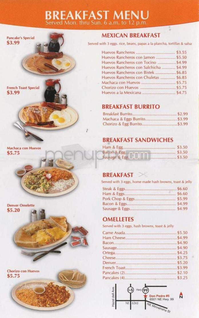 Don Pedro Mexican Restaurant - Vancouver, WA menu_pic