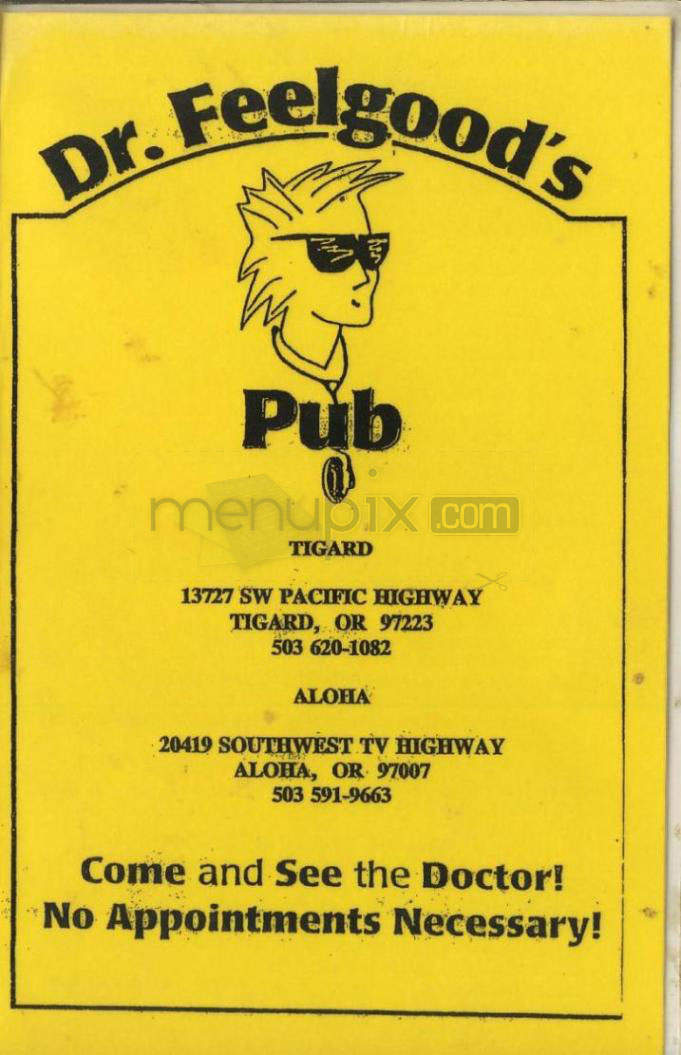 Dr. Feelgood's - Portland, OR menu_pic