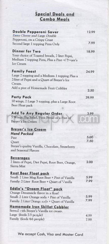 Eddie's Pizza - Portland, OR menu_pic