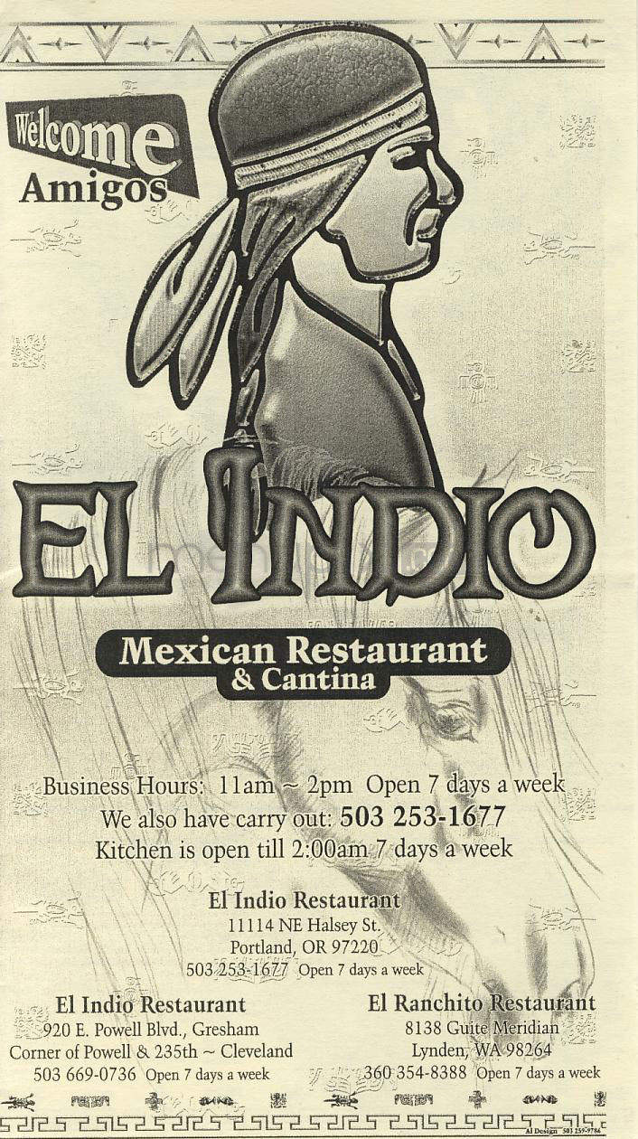 El Indio - Portland, OR menu_pic