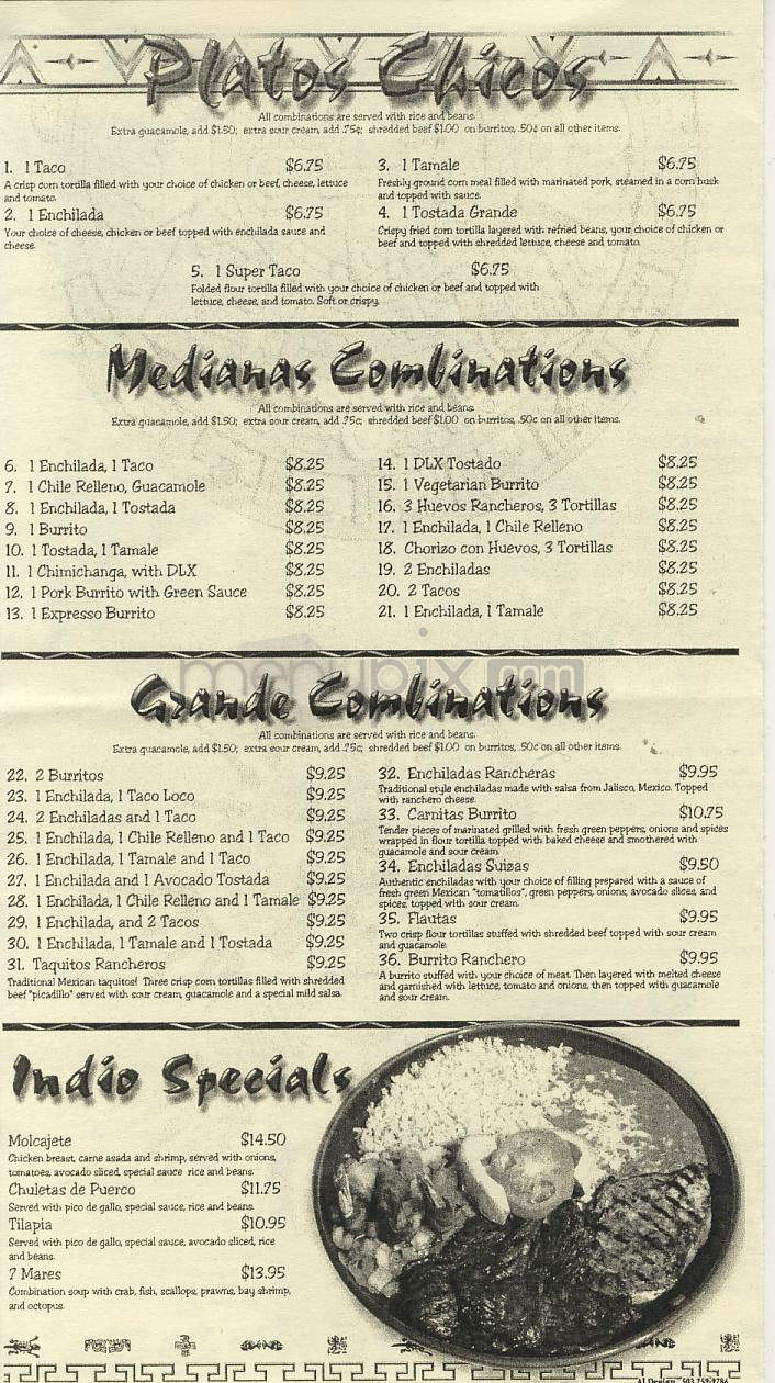 El Indio - Portland, OR menu_pic
