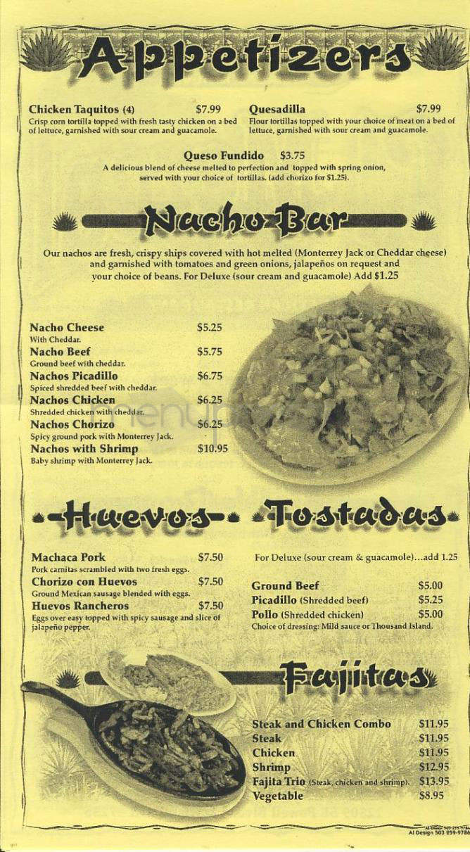 El Mezcal - Portland, OR menu_pic