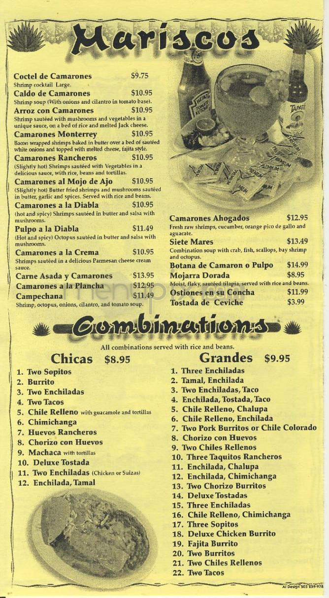 El Mezcal - Portland, OR menu_pic