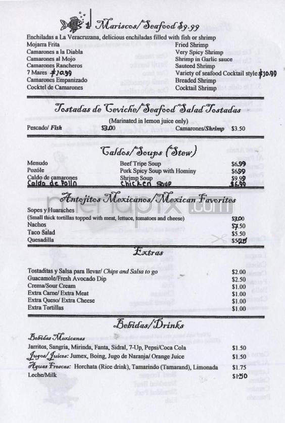El Pato Feliz - Portland, OR menu_pic