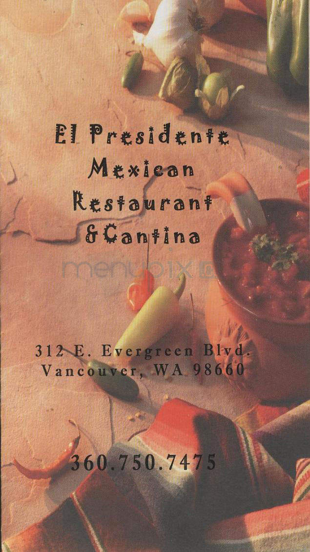 El Presidente Mexican Cantina - Vancouver, WA menu_pic