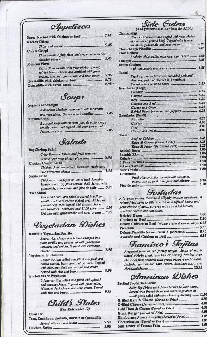El Ranchito Mexican Restaurant - Portland, OR menu_pic
