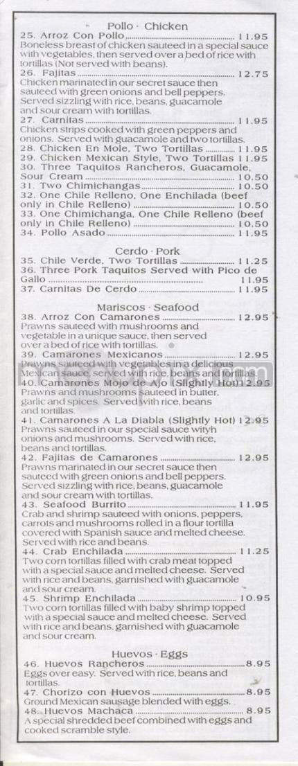 El Sol De Mexico - Tualatin, OR menu_pic