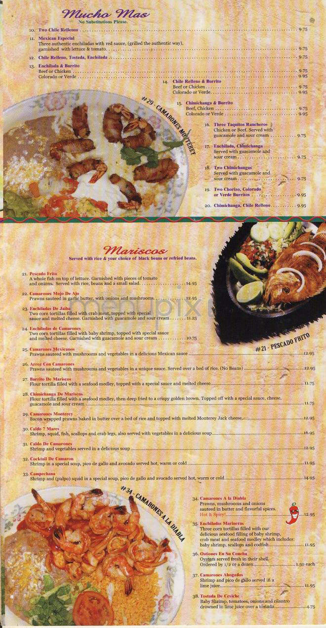 El Sombrero Mexican Restaurant - Portland, OR menu_pic