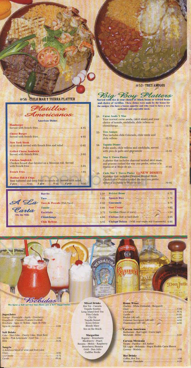 El Sombrero Mexican Restaurant - Portland, OR menu_pic