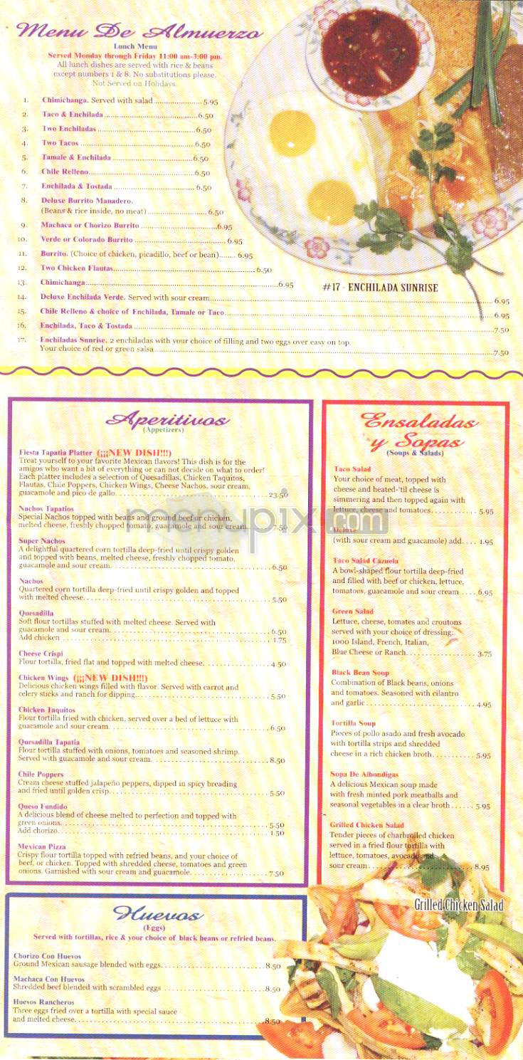 El Tapatio Restaurant - Portland, OR menu_pic