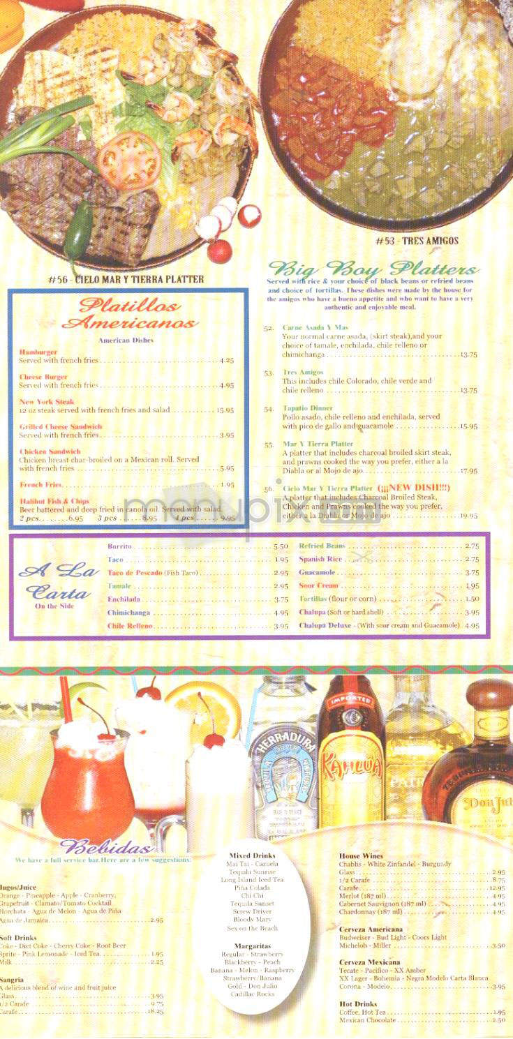 El Tapatio Restaurant - Portland, OR menu_pic