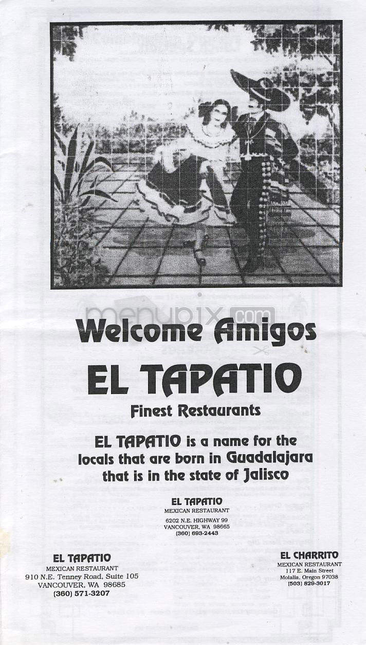 El Tapatio - Vancouver, WA menu_pic