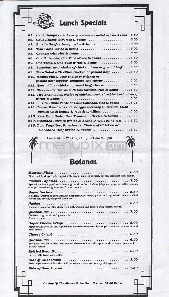 El Tapatio - Vancouver, WA menu_pic
