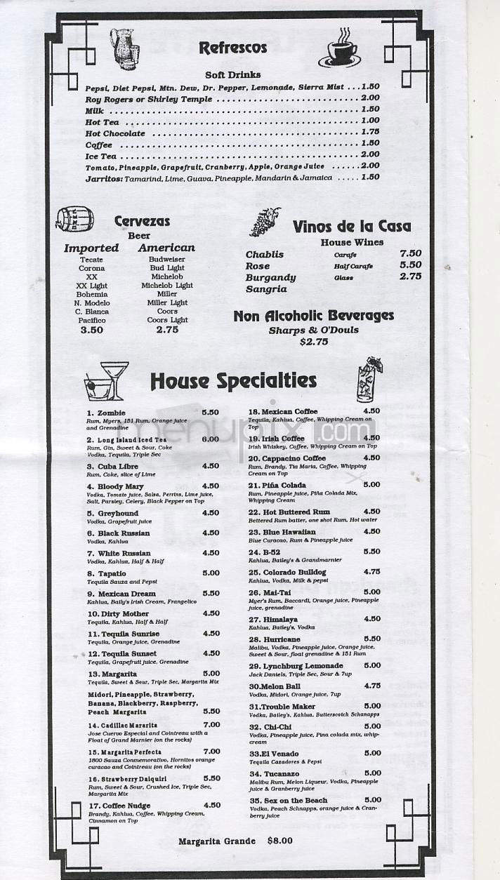 El Tapatio - Vancouver, WA menu_pic
