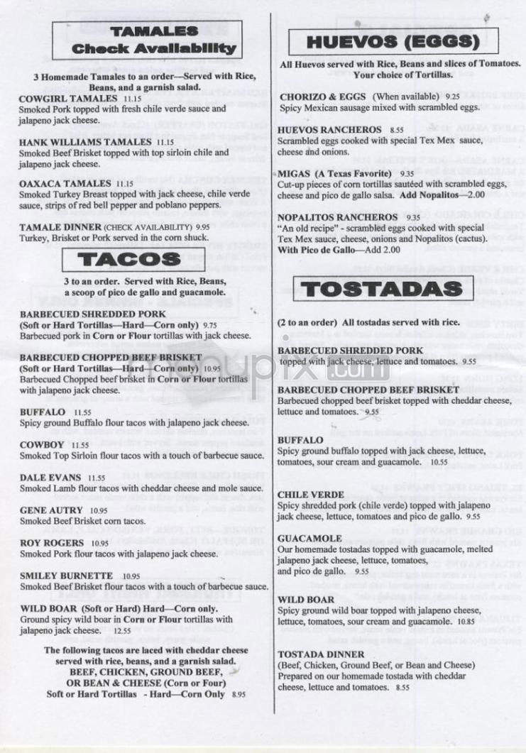 Esparza's Tex Mex Cafe - Portland, OR menu_pic