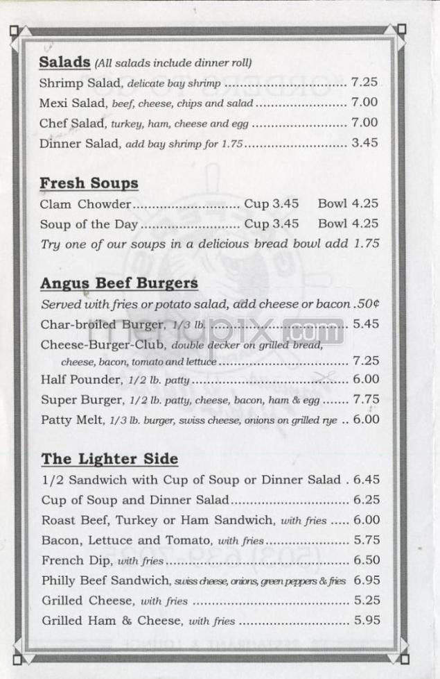 Gaffer's Fish & Chips - Portland, OR menu_pic