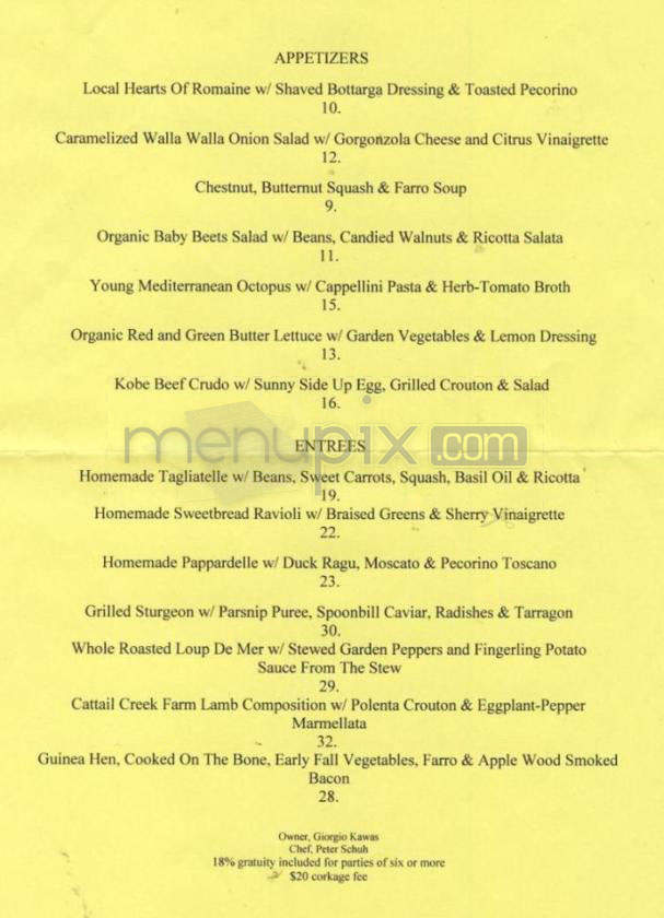 Giorgio's Restaurant - Portland, OR menu_pic