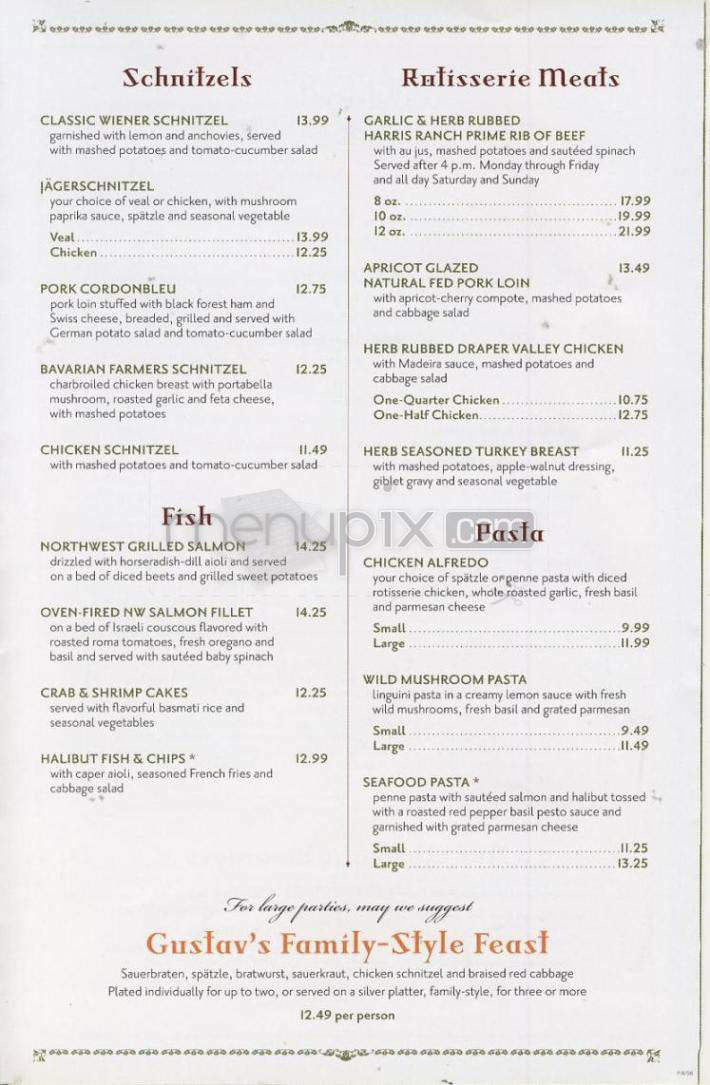 Gustav's Pub & Grill - Vancouver, WA menu_pic