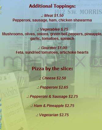 Habibi Restaurant - Portland, OR menu_pic