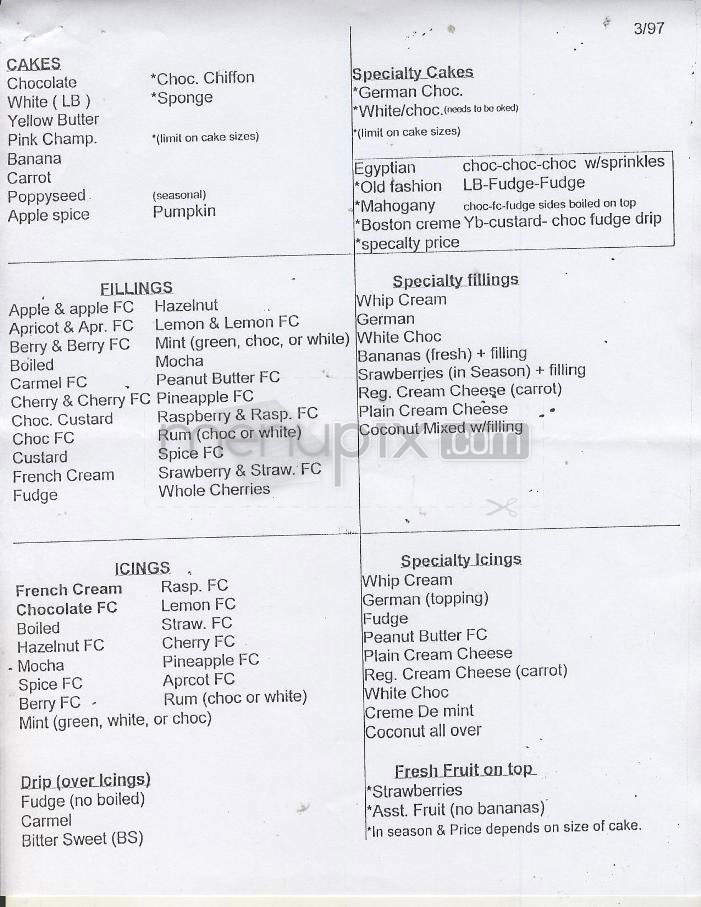 Helen Bernhard Cakes - Portland, OR menu_pic