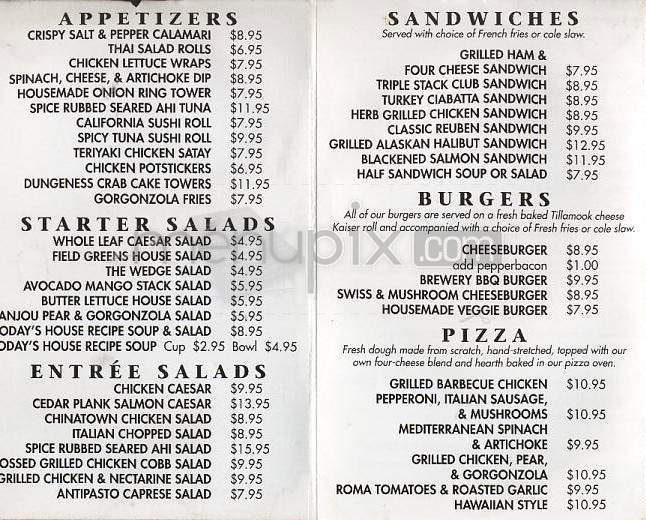 Henry's 12th Street Tavern - Portland, OR menu_pic