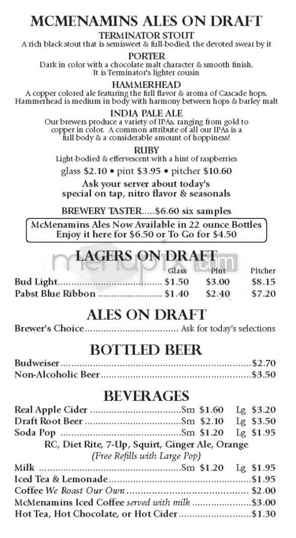 Hillsdale Brewery & Public House - Portland, OR menu_pic
