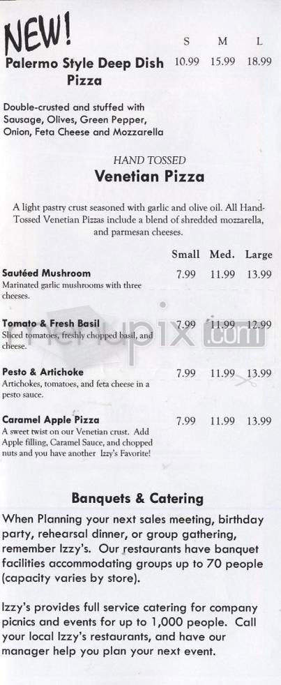 Izzy's Pizza Bar & Buffet - Portland, OR menu_pic