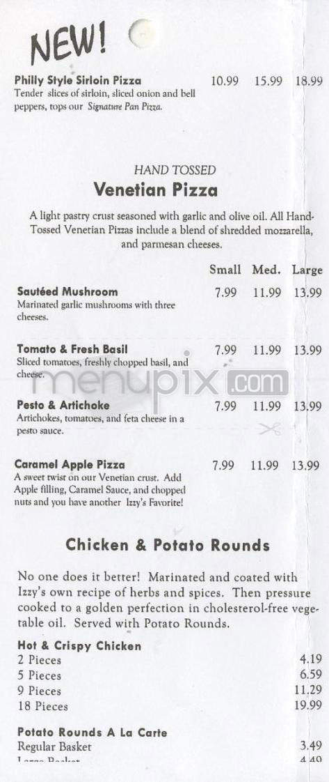 Izzy's Pizza Restaurant - Vancouver, WA menu_pic