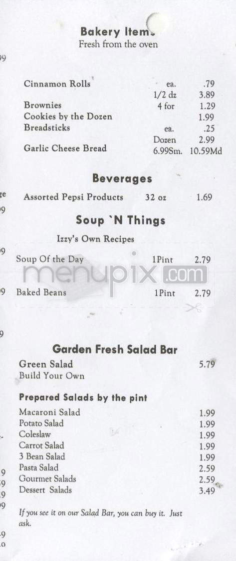 Izzy's Pizza Restaurant - Vancouver, WA menu_pic