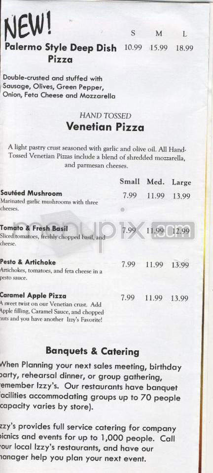 Izzy's Pizza - Gresham, OR menu_pic