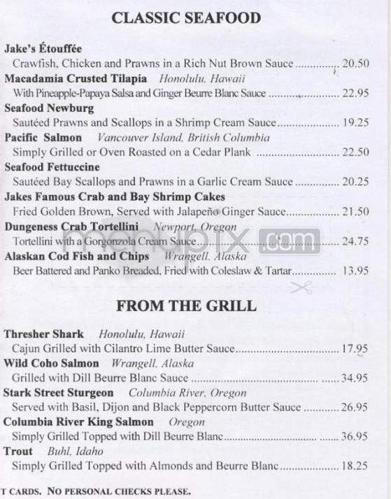 Jake's Famous Crawfish - Portland, OR menu_pic