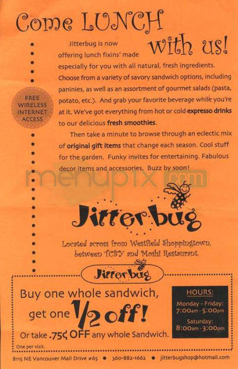 Jitterbug - Vancouver, WA menu_pic