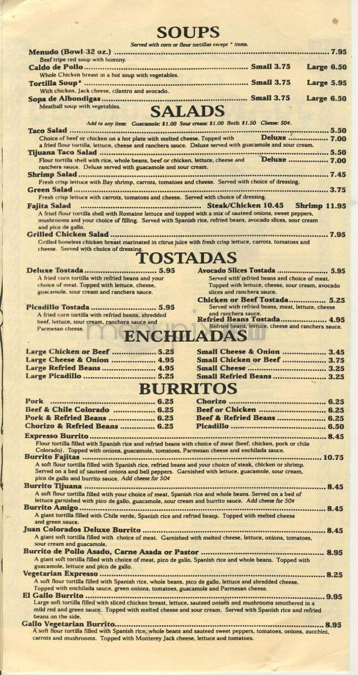 Juan Colorado - Gresham, OR menu_pic