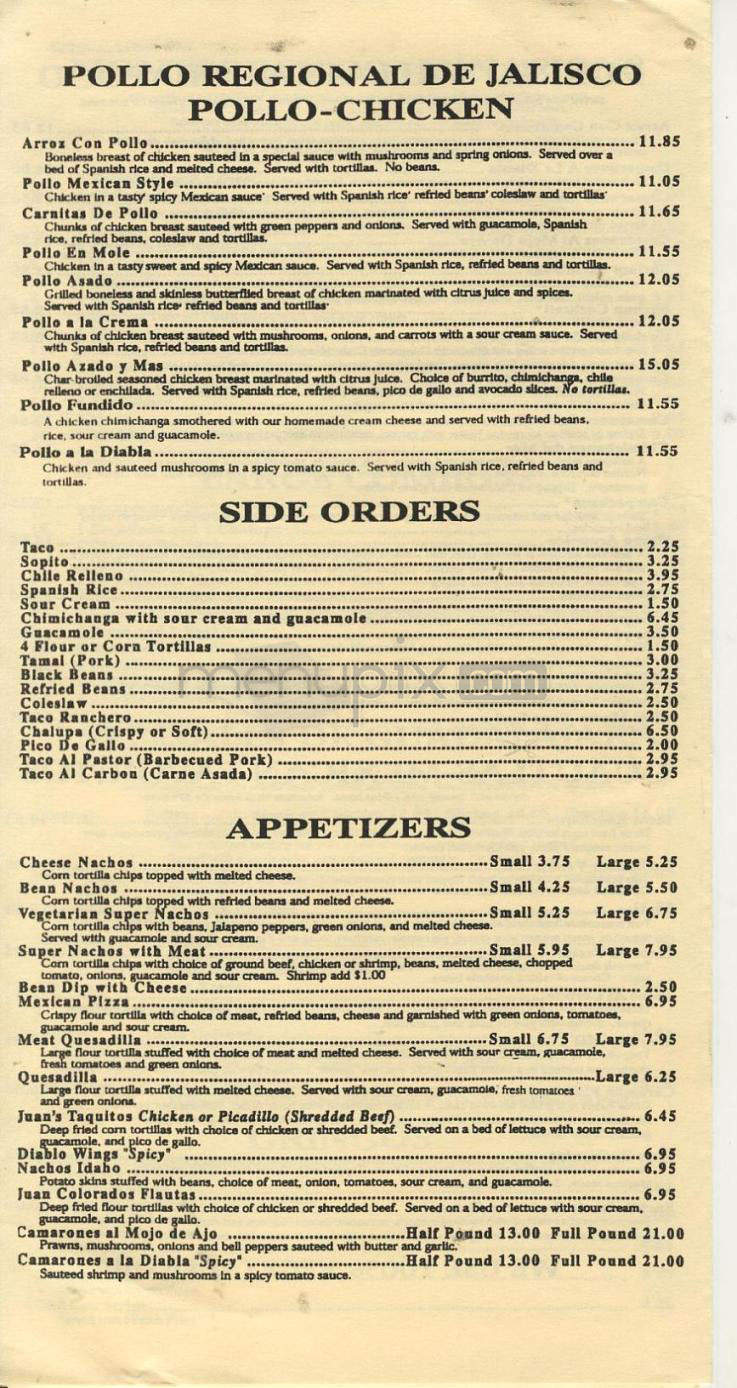 Juan Colorado - Gresham, OR menu_pic
