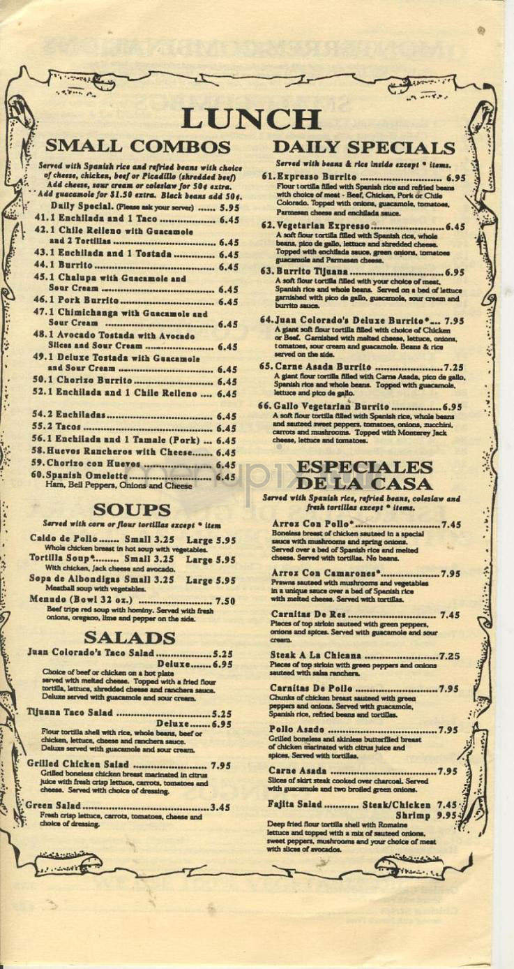 Juan Colorado - Gresham, OR menu_pic