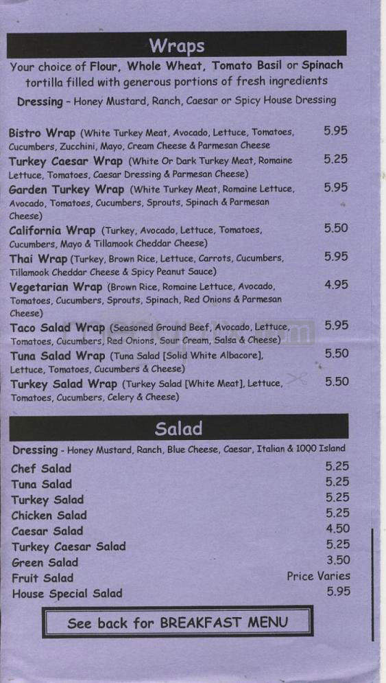 Kaffee Bistro - Portland, OR menu_pic
