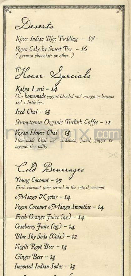 Kalga Kafe - Portland, OR menu_pic