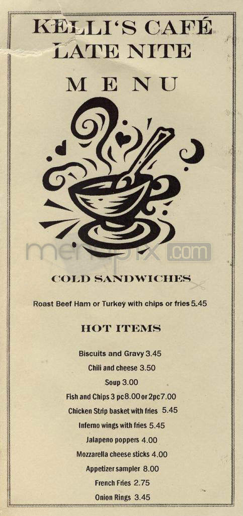 Kelli's Cafe - Portland, OR menu_pic