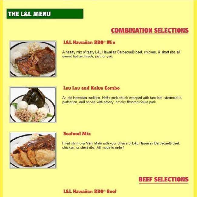 L & L Drive-Inn - Ewa Beach, HI menu_pic