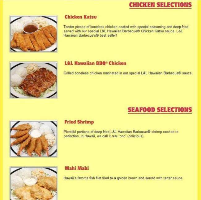 L & L Drive-Inn - Ewa Beach, HI menu_pic