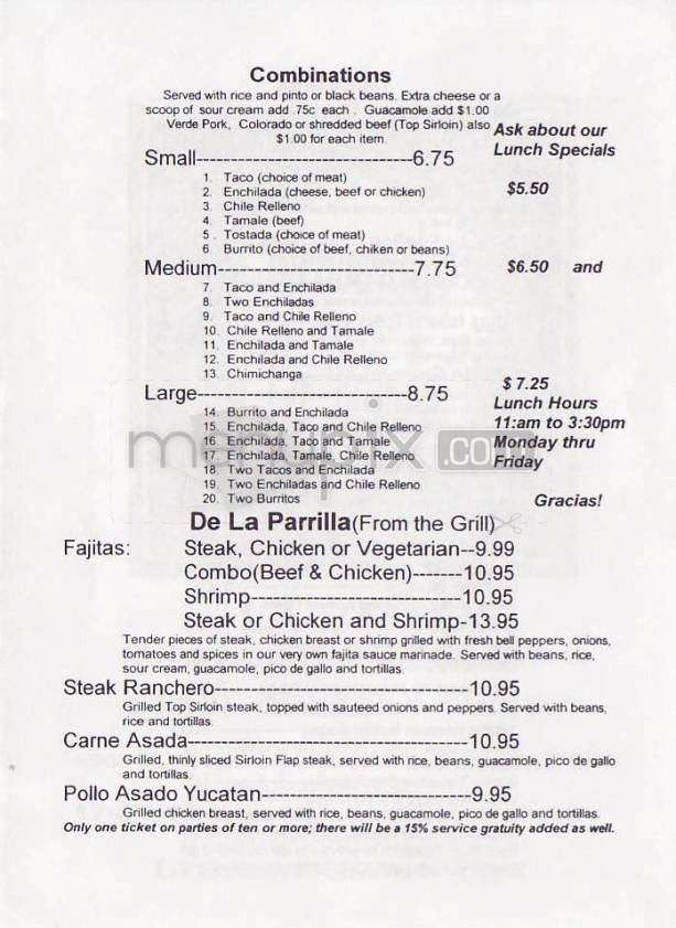 La Bamba - Portland, OR menu_pic